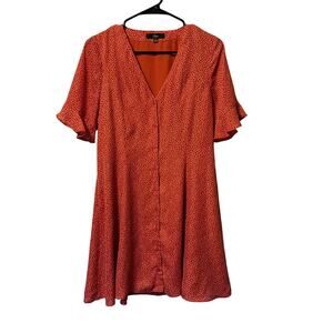 Lulu’s Dress Women’s Size S Red Sundress Midi Button Front